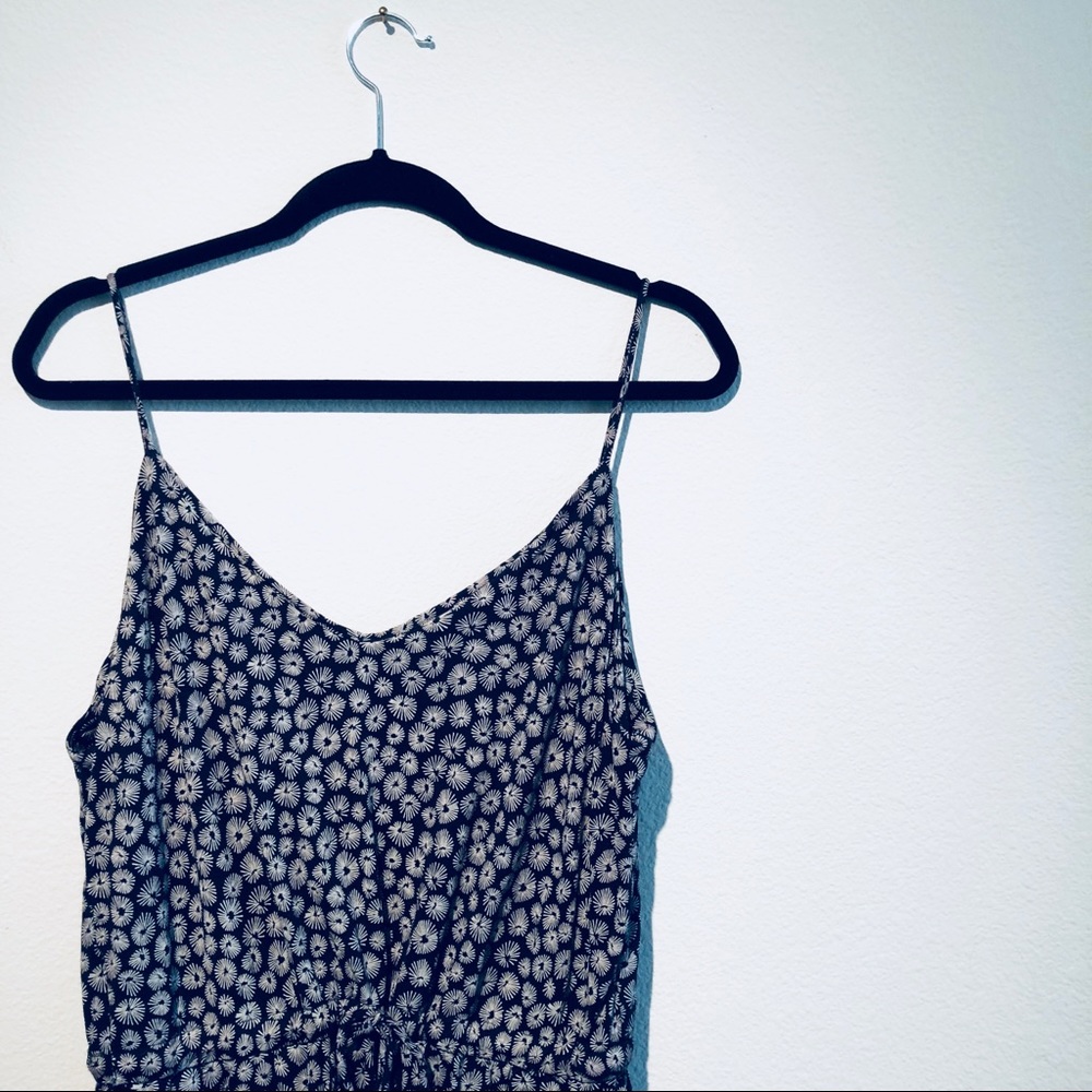 V-Neck Romper w/ Elastic Drawstring & Pockets